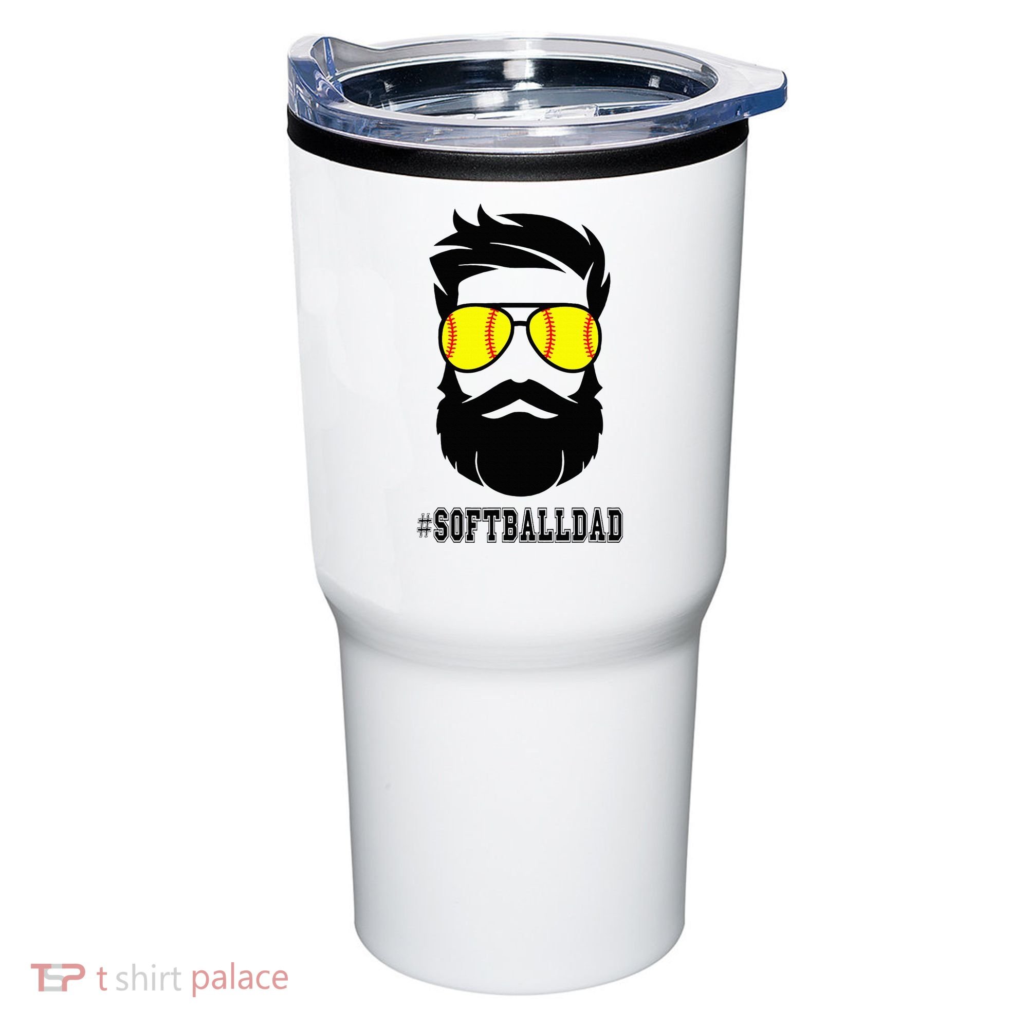 Softball Dad With Beard And Cool Sunglasses Tumbler