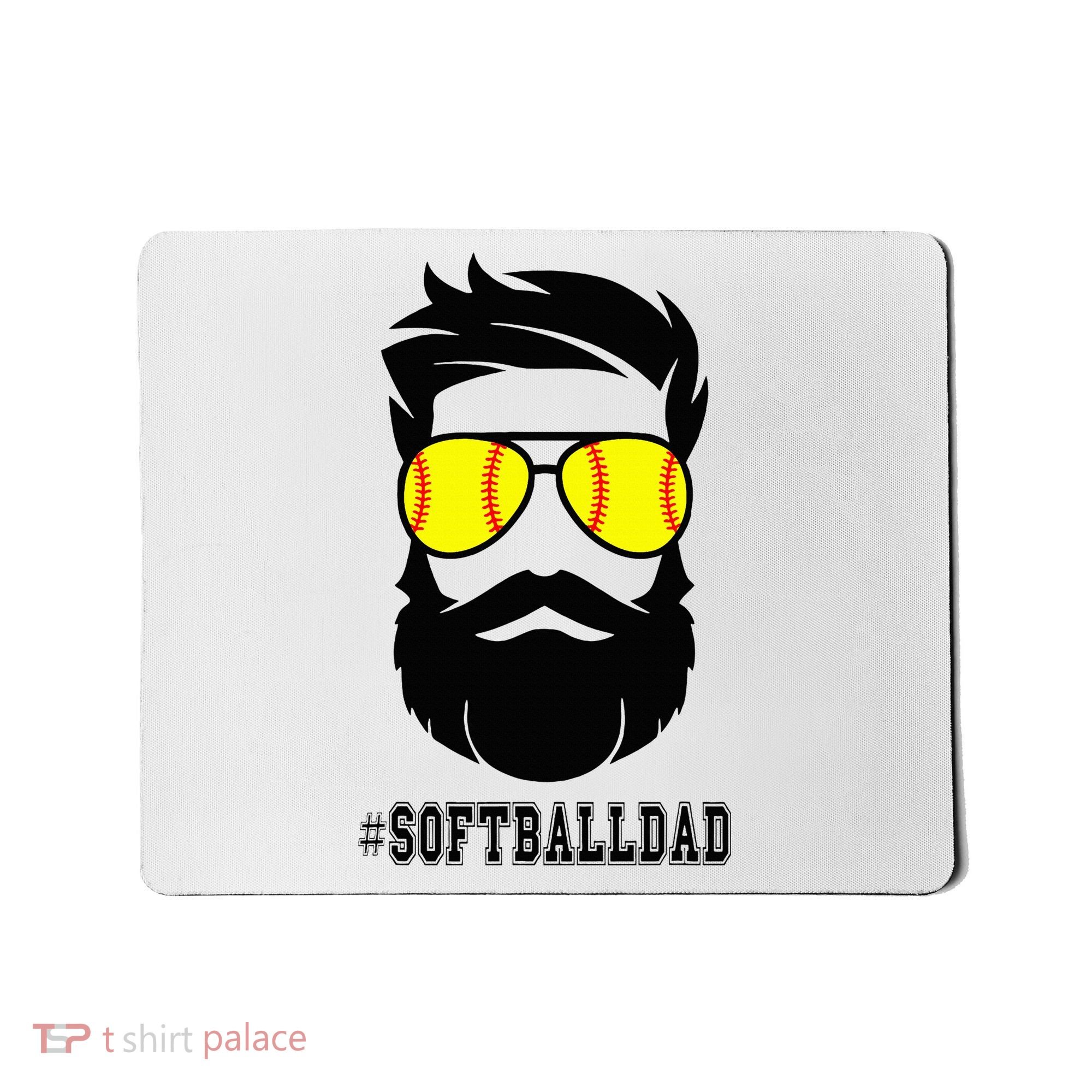 Softball Dad With Beard And Cool Sunglasses Mousepad