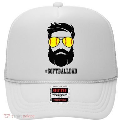 Softball Dad With Beard And Cool Sunglasses Hat