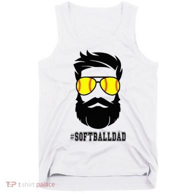 Softball Dad With Beard And Cool Sunglasses Tank Top