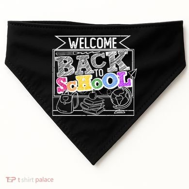 Sketchy Doodle Welcome Back To School USA-Made Doggie Bandana