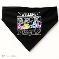 Sketchy Doodle Welcome Back To School USA-Made Doggie Bandana thumb 0