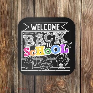 Sketchy Doodle Welcome Back To School Coaster
