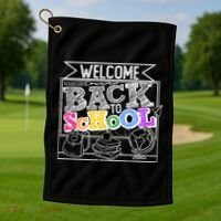 Sketchy Doodle Welcome Back To School Golf Towel thumb 1