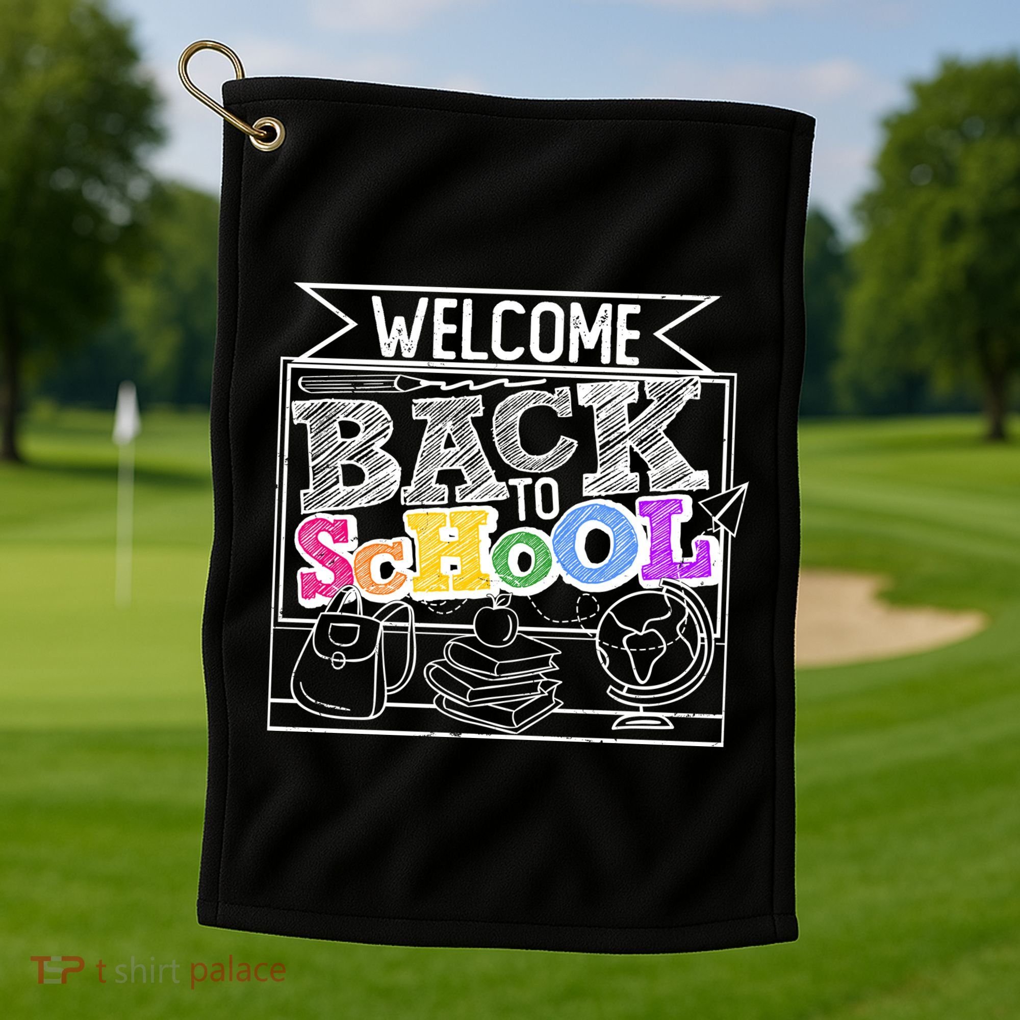 Sketchy Doodle Welcome Back To School Golf Towel