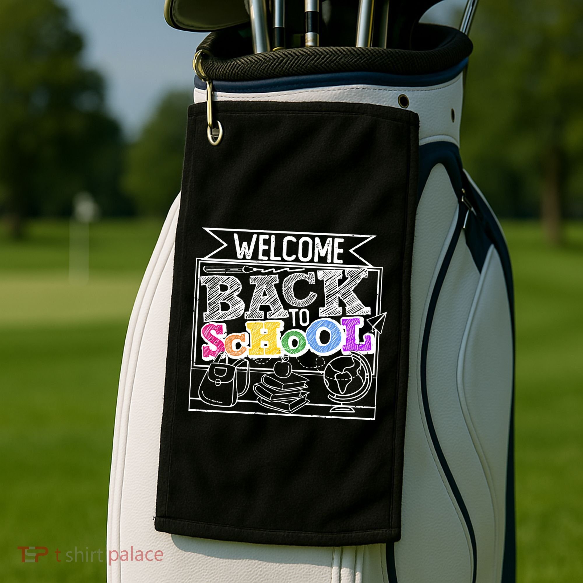 Sketchy Doodle Welcome Back To School Golf Towel