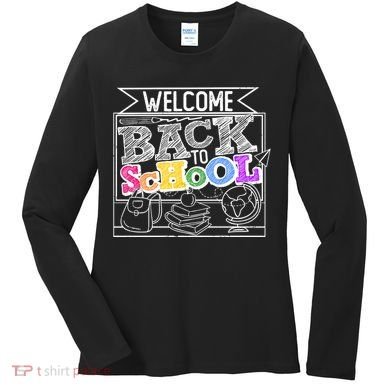 Sketchy Doodle Welcome Back To School Women's Long Sleeve Shirt