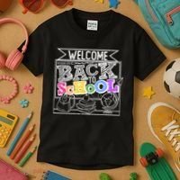 Sketchy Doodle Welcome Back To School Kids T-Shirt thumb 3