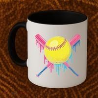 Softball Drip Women Ice Cream Drip Respect The Drip Coffee Mug thumb 2