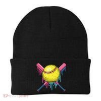 Softball Drip Women Ice Cream Drip Respect The Drip Beanie thumb 0