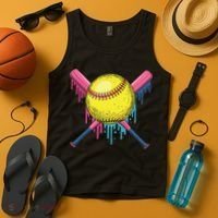 Softball Drip Women Ice Cream Drip Respect The Drip Tank Top thumb 4