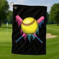 Softball Drip Women Ice Cream Drip Respect The Drip Golf Towel thumb 1