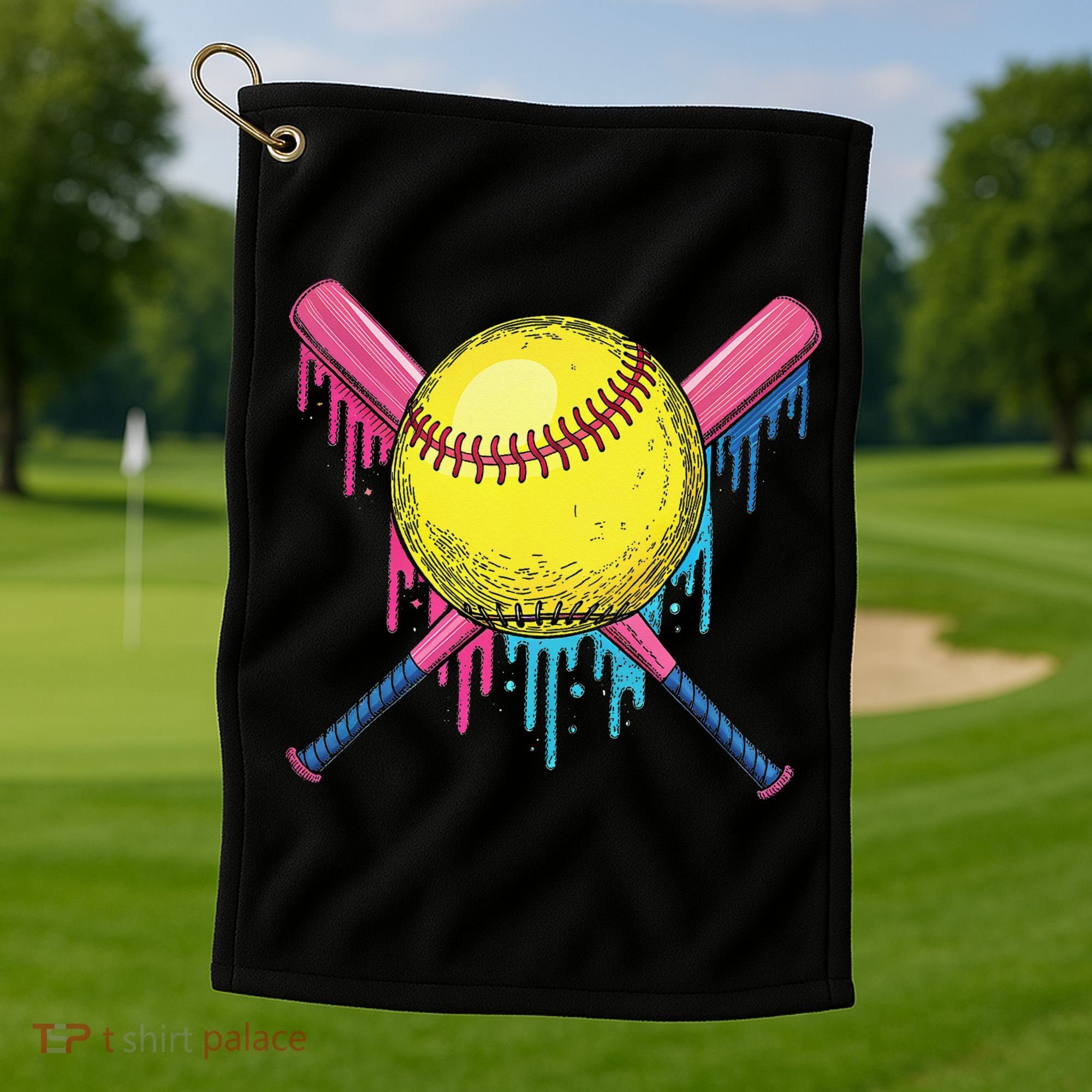 Softball Drip Women Ice Cream Drip Respect The Drip Golf Towel