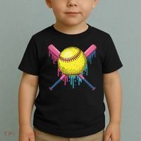 Softball Drip Women Ice Cream Drip Respect The Drip Toddler T-Shirt thumb 2