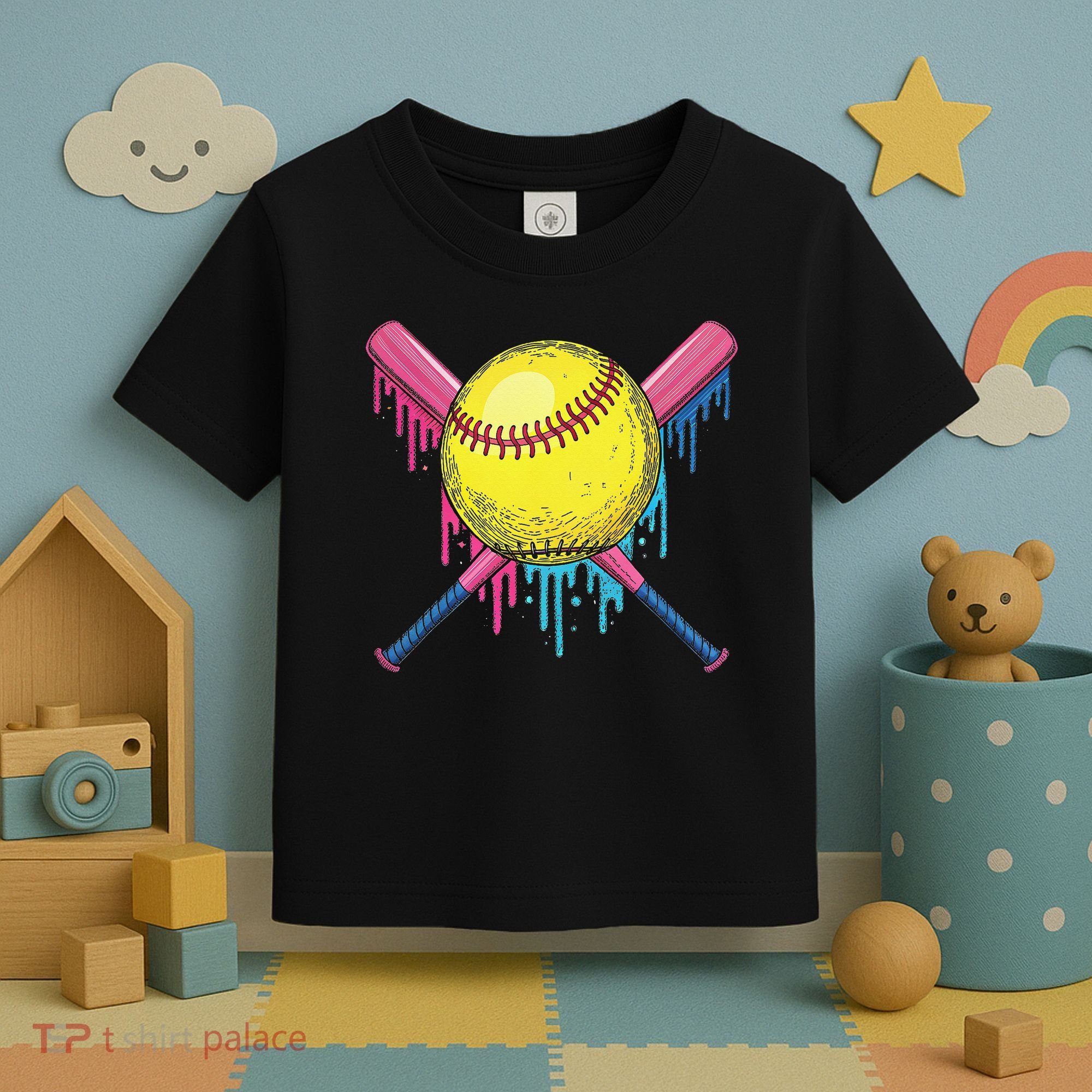 Softball Drip Women Ice Cream Drip Respect The Drip Toddler T-Shirt