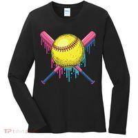 Softball Drip Women Ice Cream Drip Respect The Drip Women's Long Sleeve Shirt thumb 0