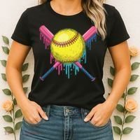 Softball Drip Women Ice Cream Drip Respect The Drip Women's T-Shirt thumb 2