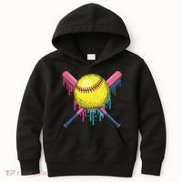Softball Drip Women Ice Cream Drip Respect The Drip Kids Hoodie thumb 0