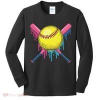 Softball Drip Women Ice Cream Drip Respect The Drip Kids Long Sleeve Shirt thumb 0