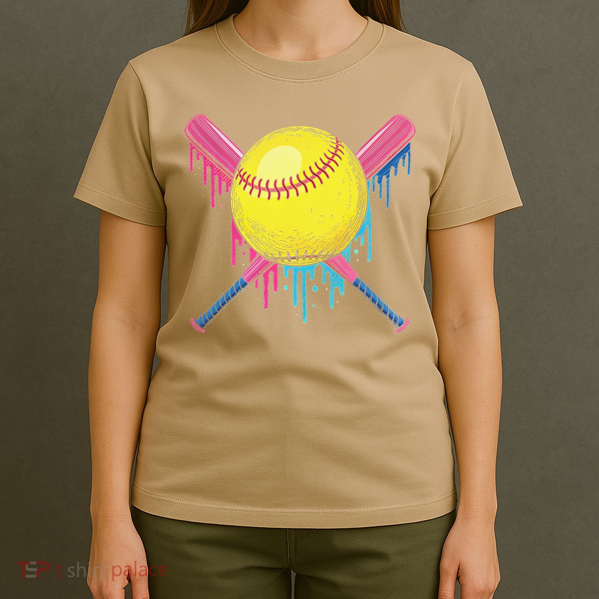 Softball Drip Women Ice Cream Drip Respect The Drip T-Shirt