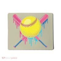 Softball Drip Women Ice Cream Drip Respect The Drip Mousepad thumb 0