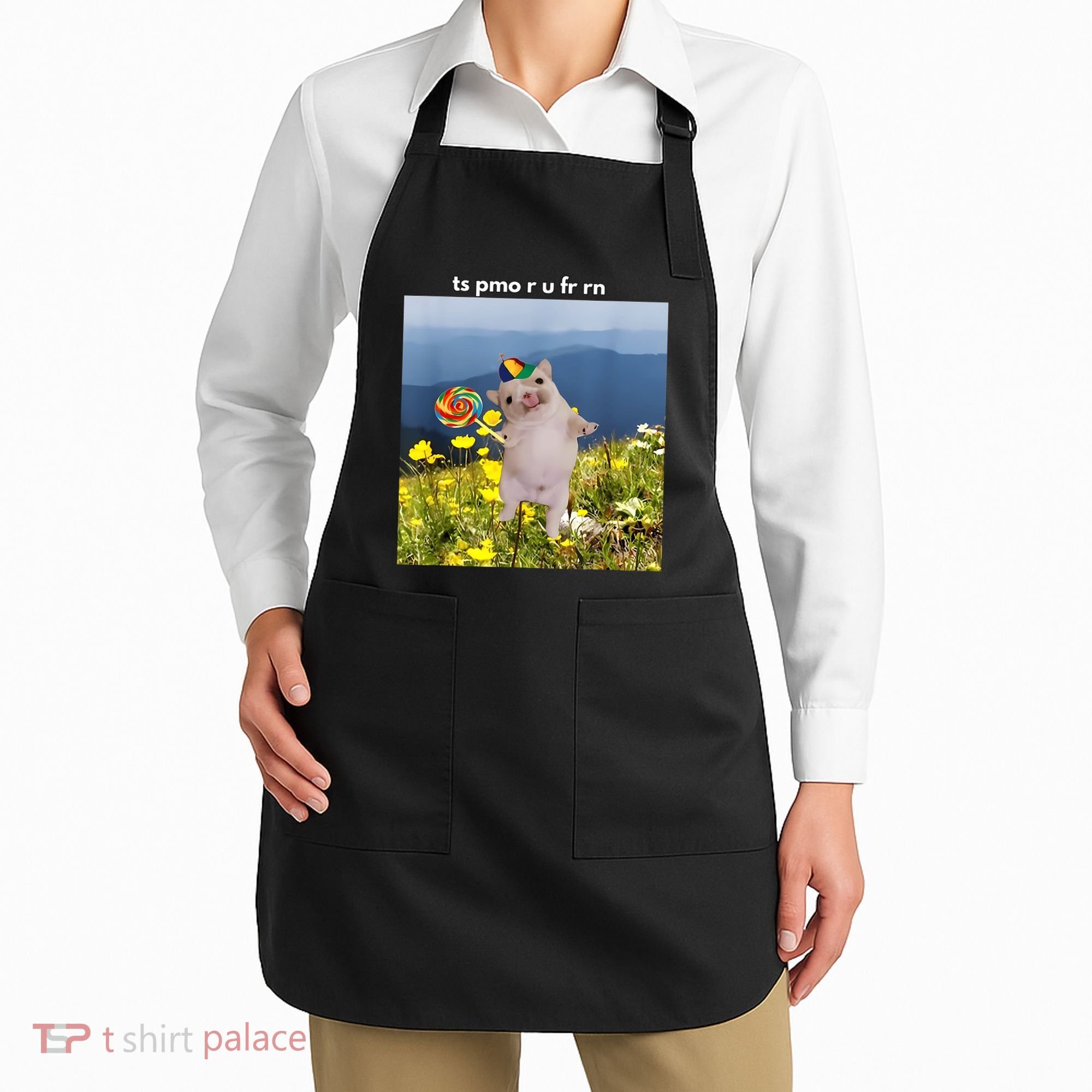 Silly Dog With Lollipop Meme Gen Z Brainrot Slang Meme Apron