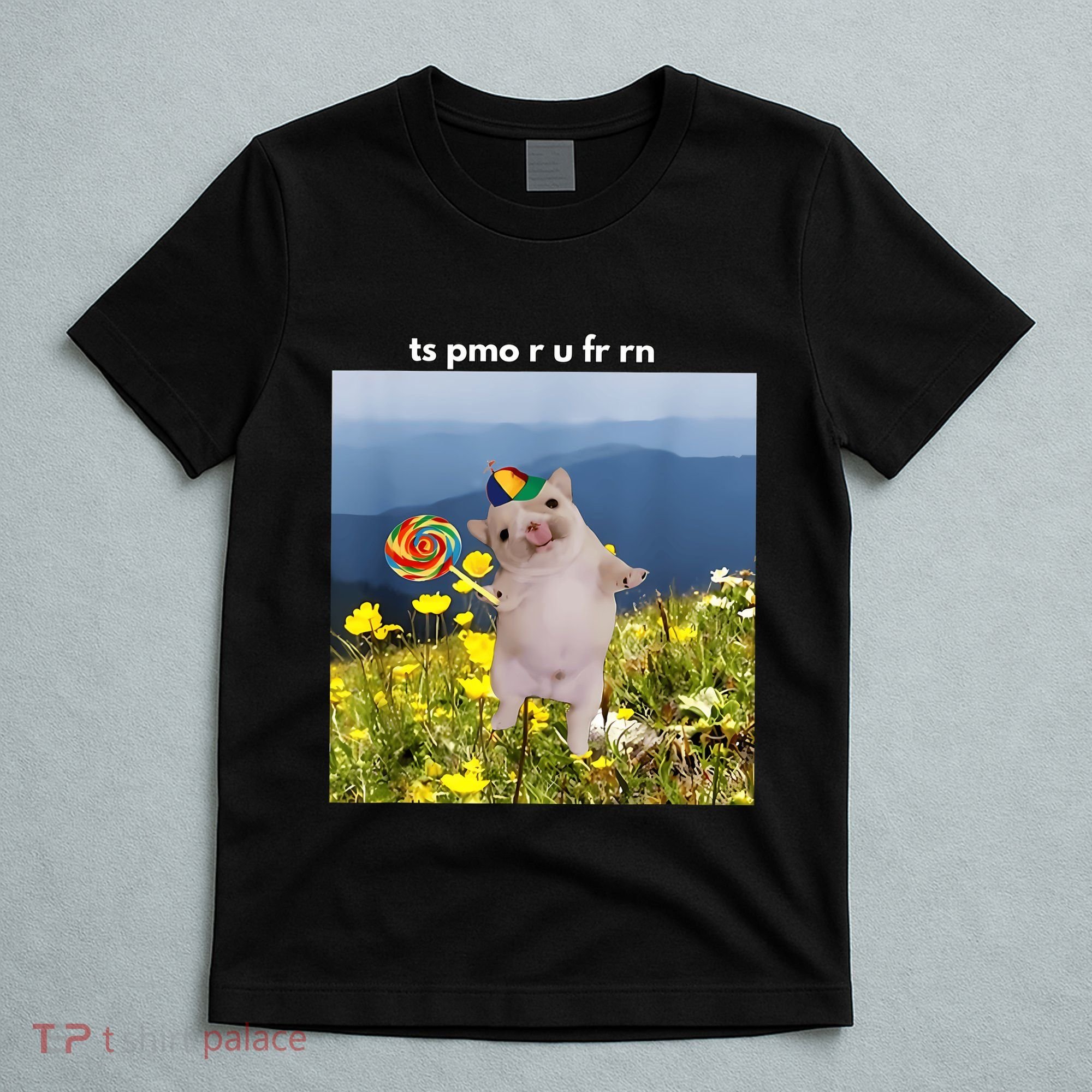 Silly Dog With Lollipop Meme Gen Z Brainrot Slang Meme T-Shirt