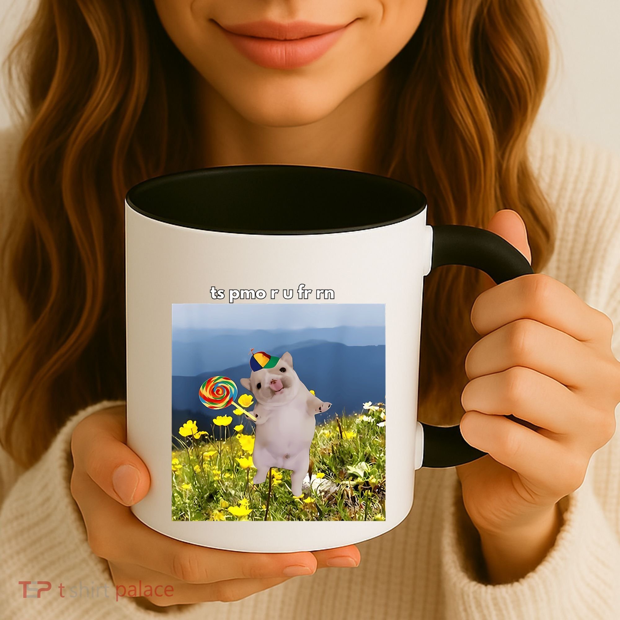 Silly Dog With Lollipop Meme Gen Z Brainrot Slang Meme Coffee Mug