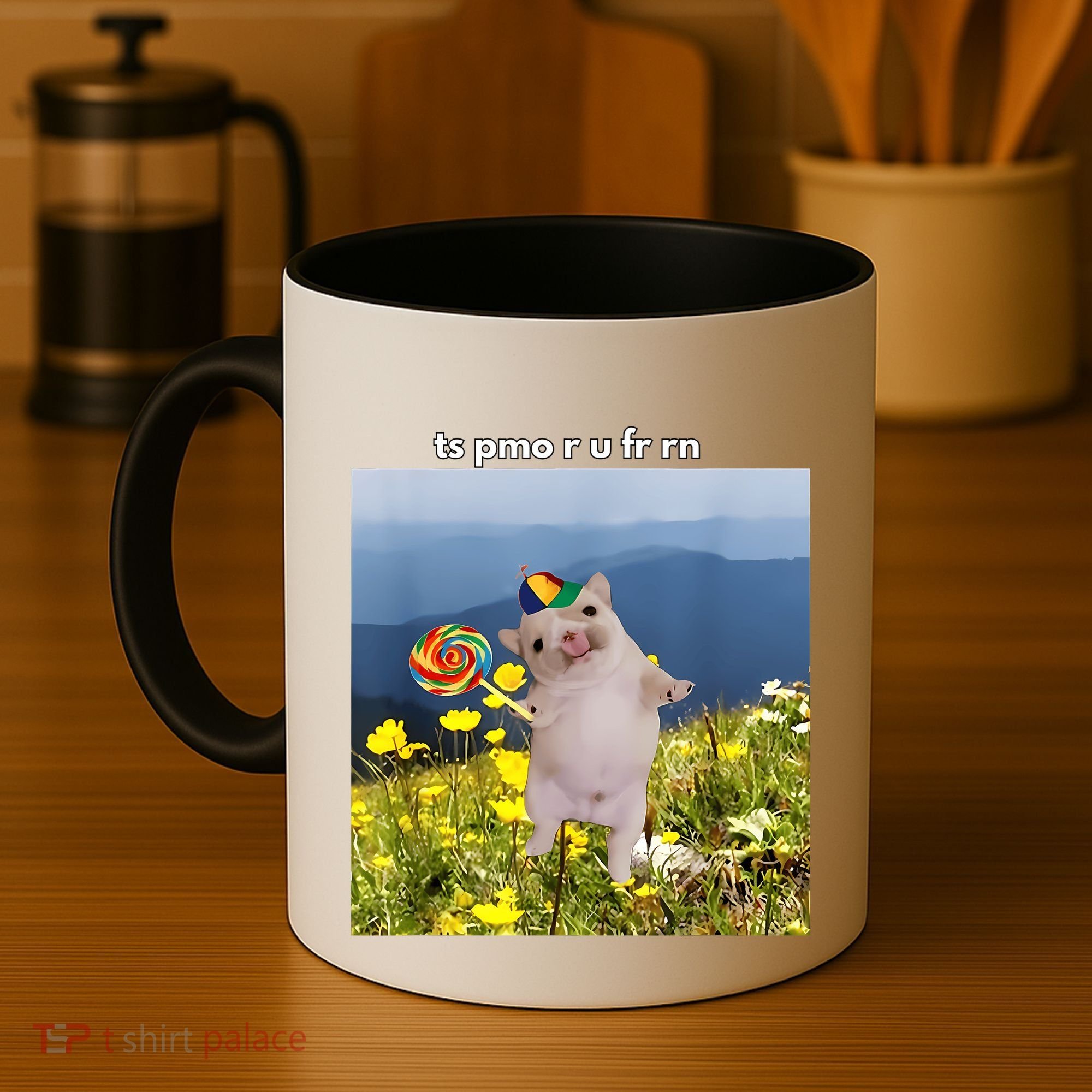 Silly Dog With Lollipop Meme Gen Z Brainrot Slang Meme Coffee Mug