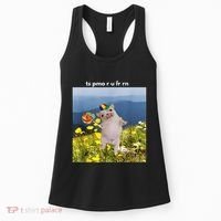 Silly Dog With Lollipop Meme Gen Z Brainrot Slang Meme Women's Tank Top thumb 0