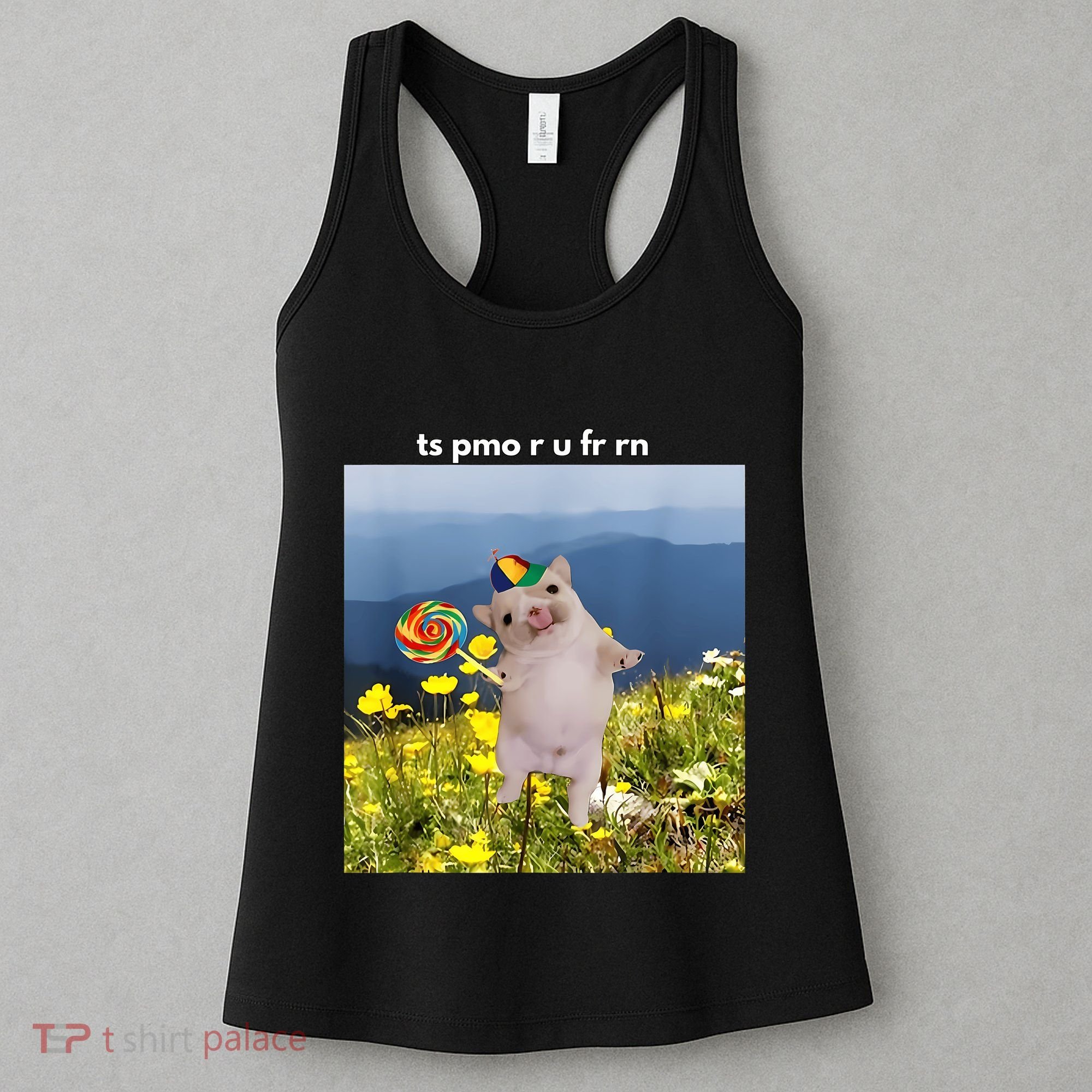 Silly Dog With Lollipop Meme Gen Z Brainrot Slang Meme Women's Tank Top