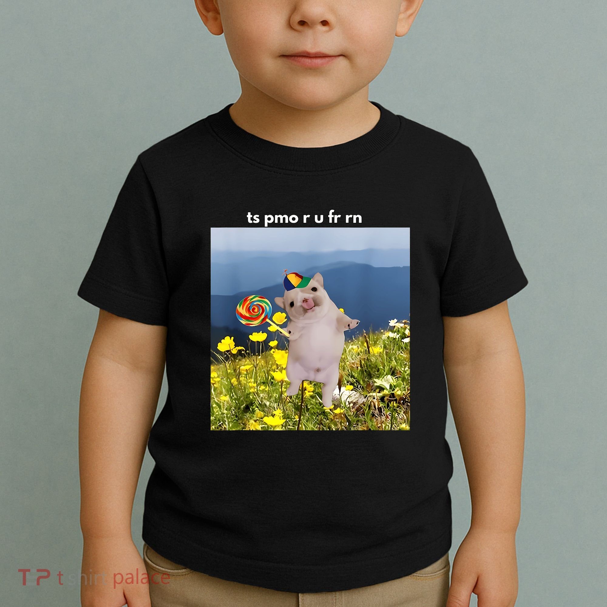 Silly Dog With Lollipop Meme Gen Z Brainrot Slang Meme Toddler T-Shirt