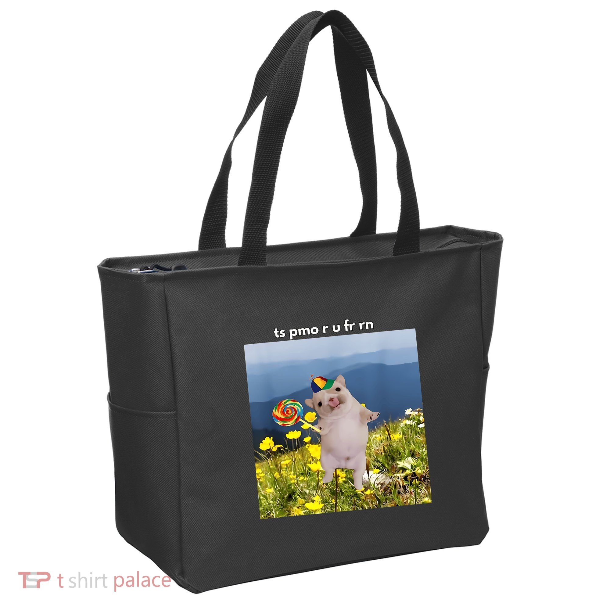 Silly Dog With Lollipop Meme Gen Z Brainrot Slang Meme Tote Bag