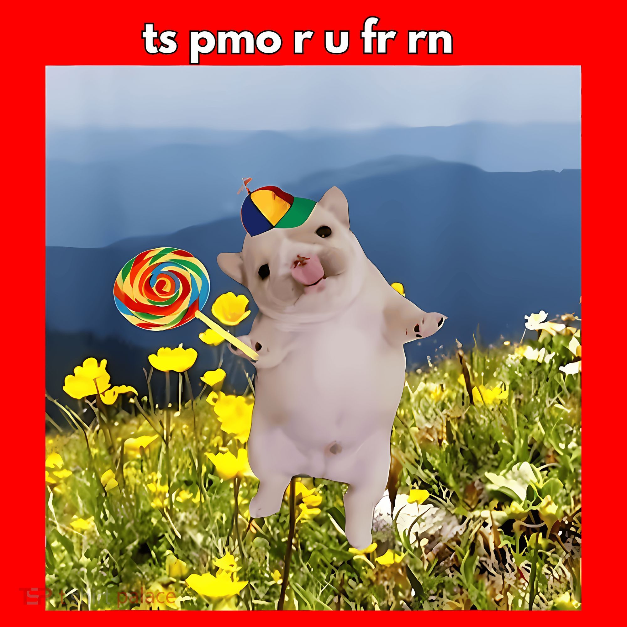 Silly Dog With Lollipop Meme Gen Z Brainrot Slang Meme Santa Hat