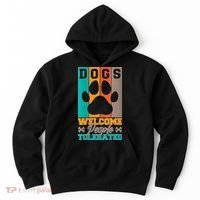 S Dogs Welcome People Tolerated V Neck Hoodie thumb 0