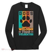 S Dogs Welcome People Tolerated V Neck Long Sleeve Shirt thumb 0