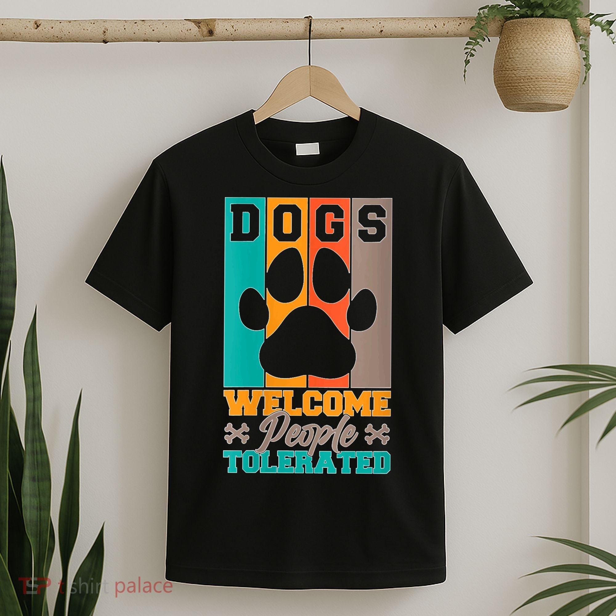 S Dogs Welcome People Tolerated V Neck T-Shirt
