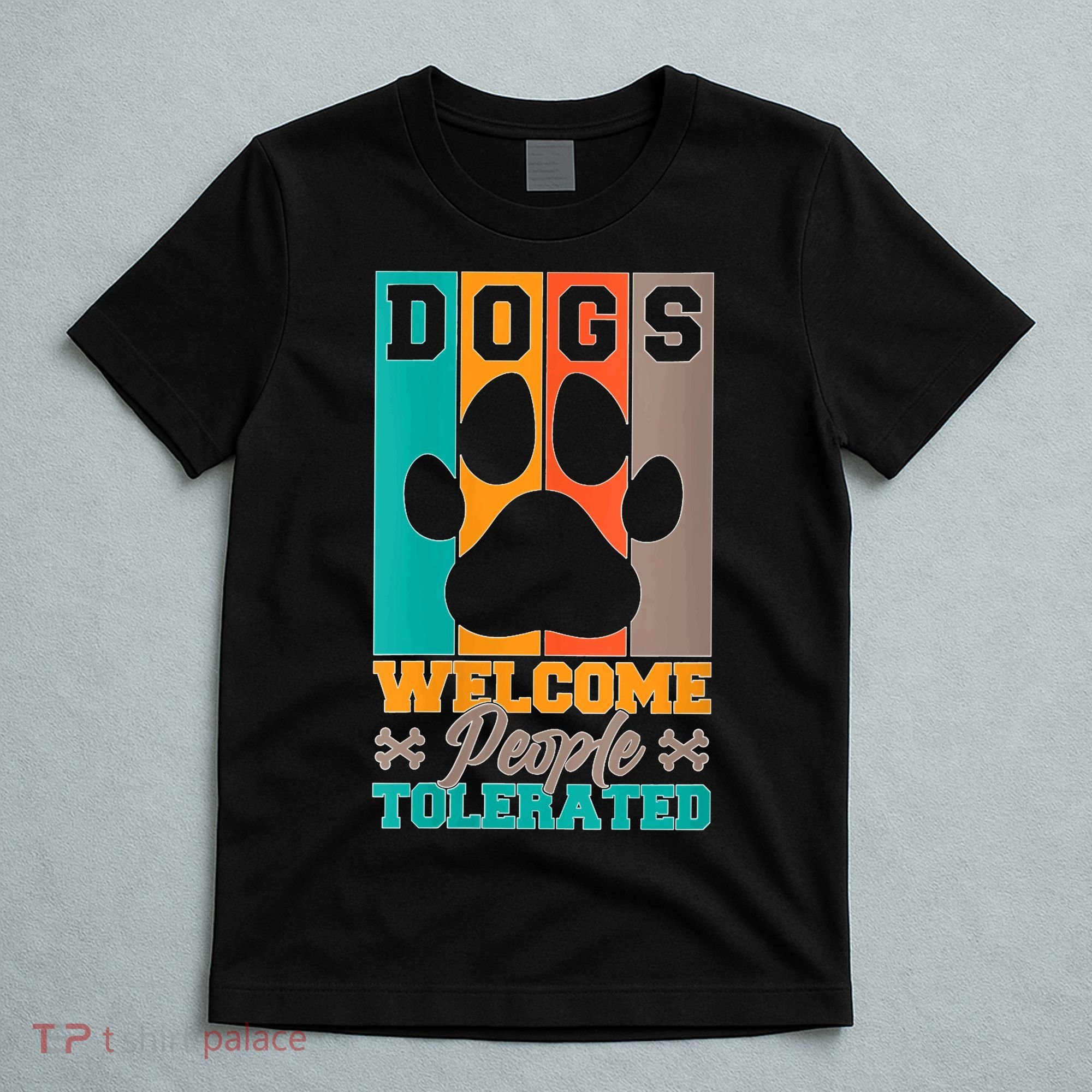 S Dogs Welcome People Tolerated V Neck T-Shirt