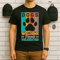 S Dogs Welcome People Tolerated V Neck T-Shirt thumb 6