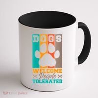 S Dogs Welcome People Tolerated V Neck Coffee Mug thumb 1