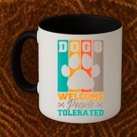S Dogs Welcome People Tolerated V Neck Coffee Mug thumb 2