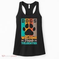 S Dogs Welcome People Tolerated V Neck Women's Tank Top thumb 0