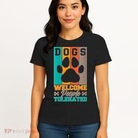 S Dogs Welcome People Tolerated V Neck Women's T-Shirt thumb 4