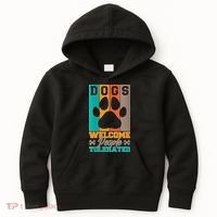 S Dogs Welcome People Tolerated V Neck Kids Hoodie thumb 0