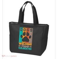 S Dogs Welcome People Tolerated V Neck Tote Bag thumb 3