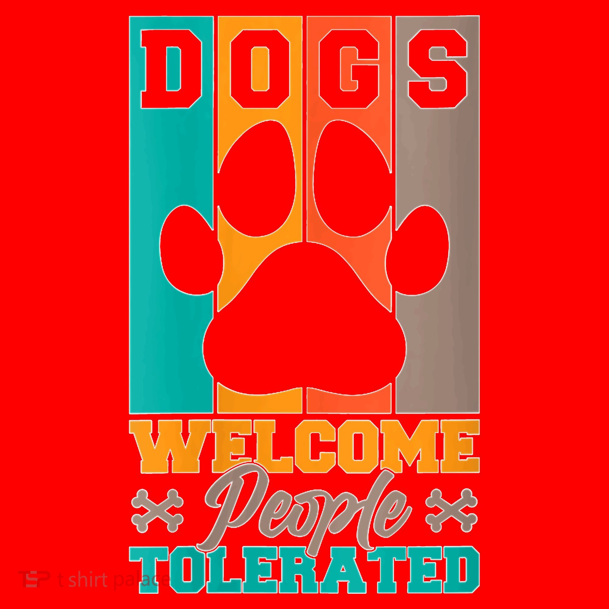 S Dogs Welcome People Tolerated V Neck Santa Hat