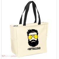 Softball Dad With Beard And Cool Sunglasses Cute Gift Tote Bag thumb 2