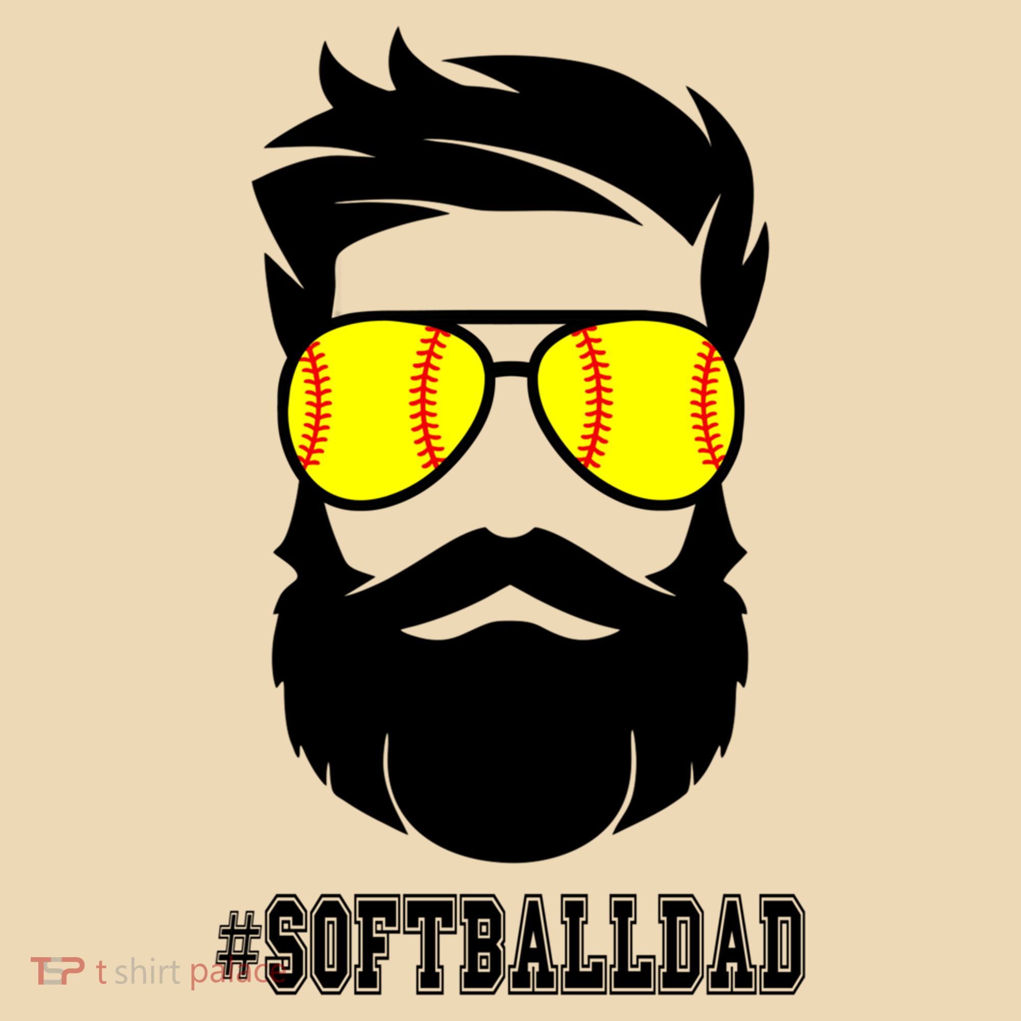 Softball Dad With Beard And Cool Sunglasses Cute Gift Tote Bag