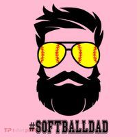 Softball Dad With Beard And Cool Sunglasses Cute Gift Coaster thumb 2