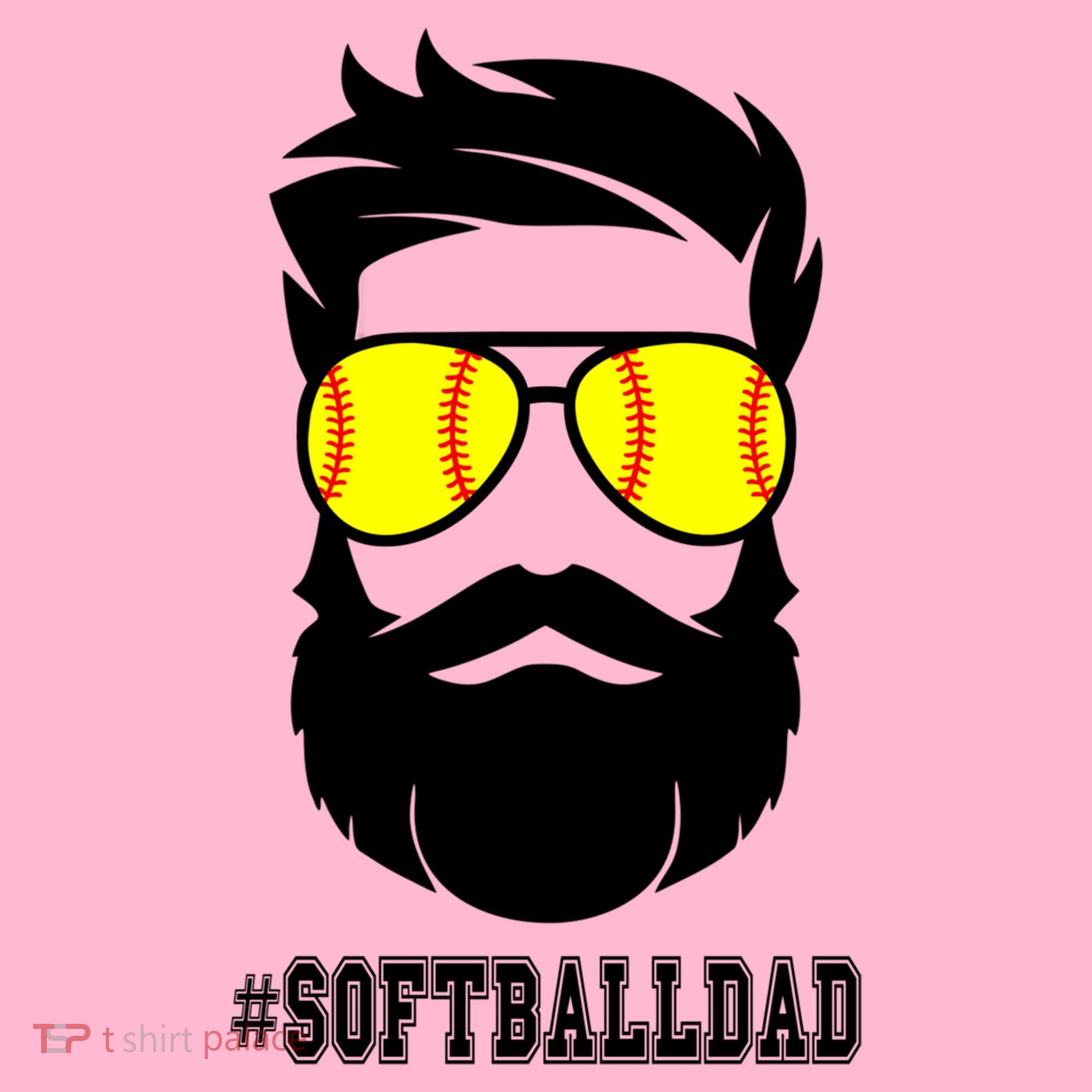 Softball Dad With Beard And Cool Sunglasses Cute Gift Coaster